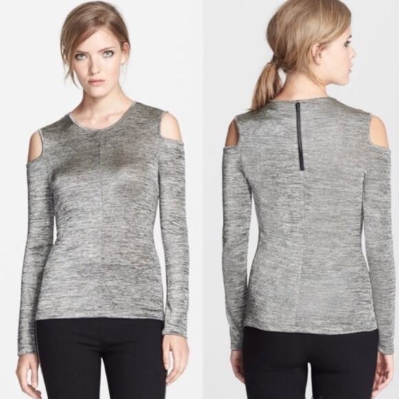 RAG & BONE - Michelle Cold Shoulder Metallic Sweater - Picture 1 of 6